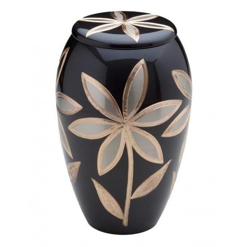 Brass Urn (Anthracite with Lilly Decoration)